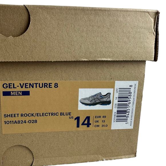 ASICS Gel-Venture 8 Men’s Trail Running Shoes Gray Blue US 14 NWT - Picture 9 of 13